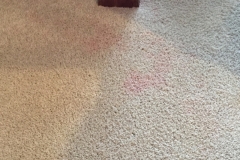 Red stain removal before