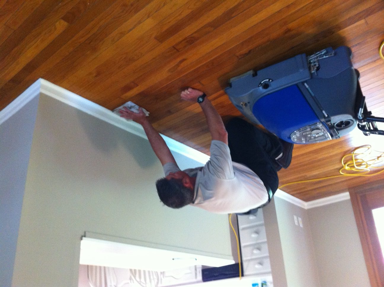 Flipped Harwood detail cleaning Bock's Steam Star